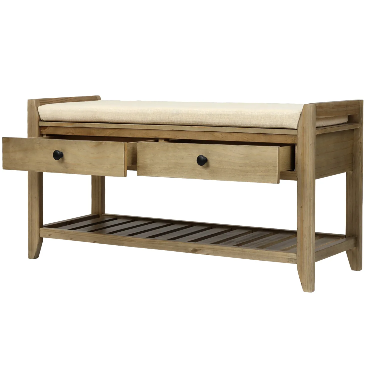 Modular Entryway Storage Bench - Gray Wash