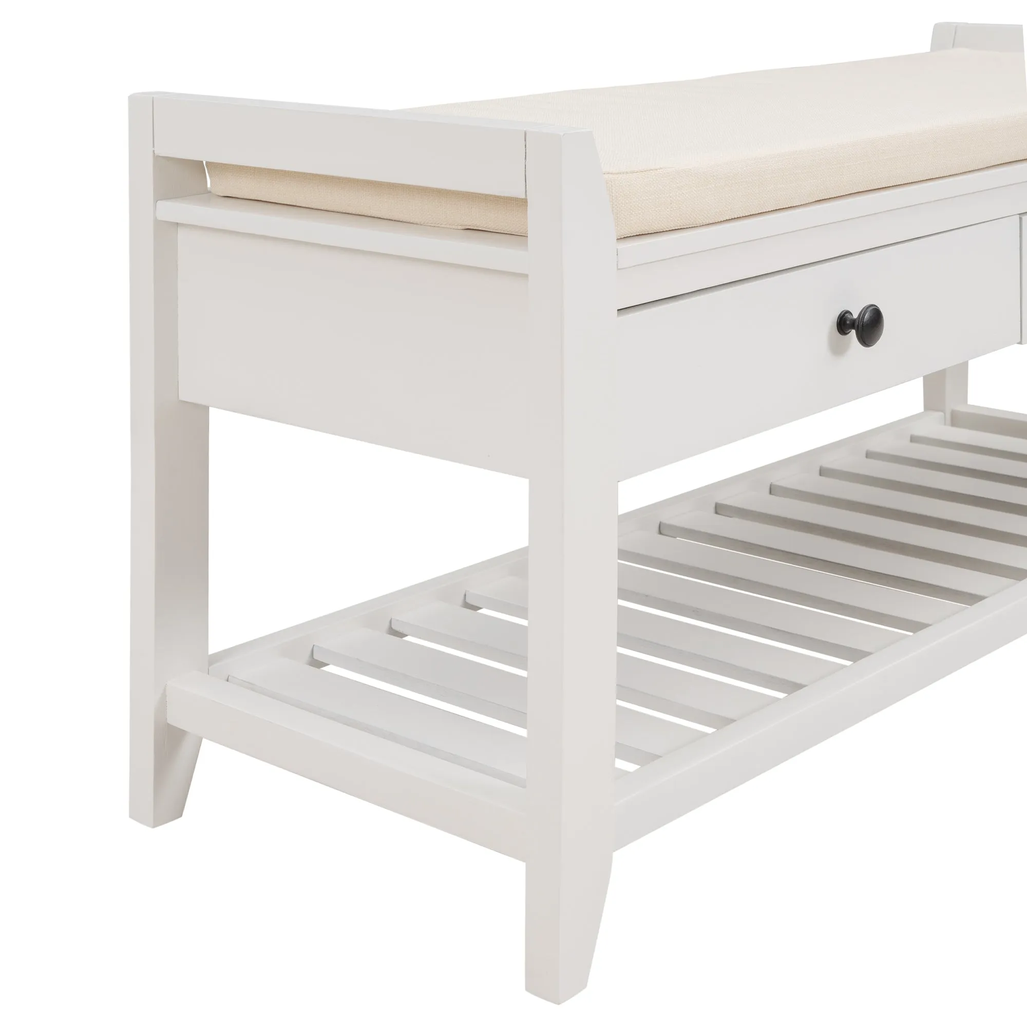 Modular Entryway Storage Bench - White