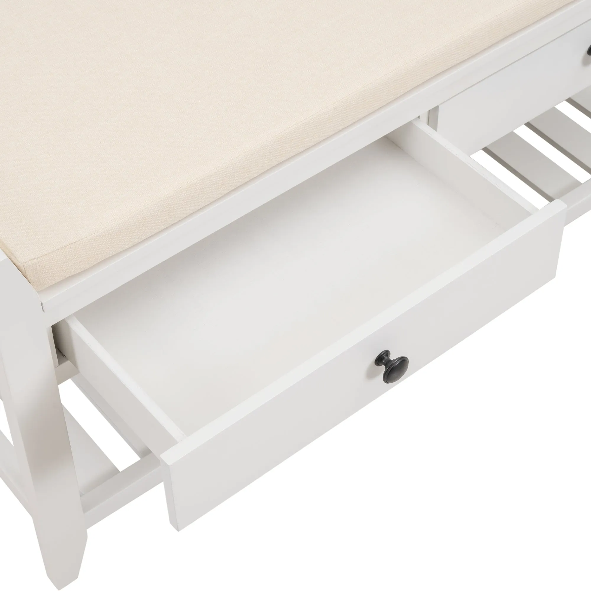 Modular Entryway Storage Bench - White