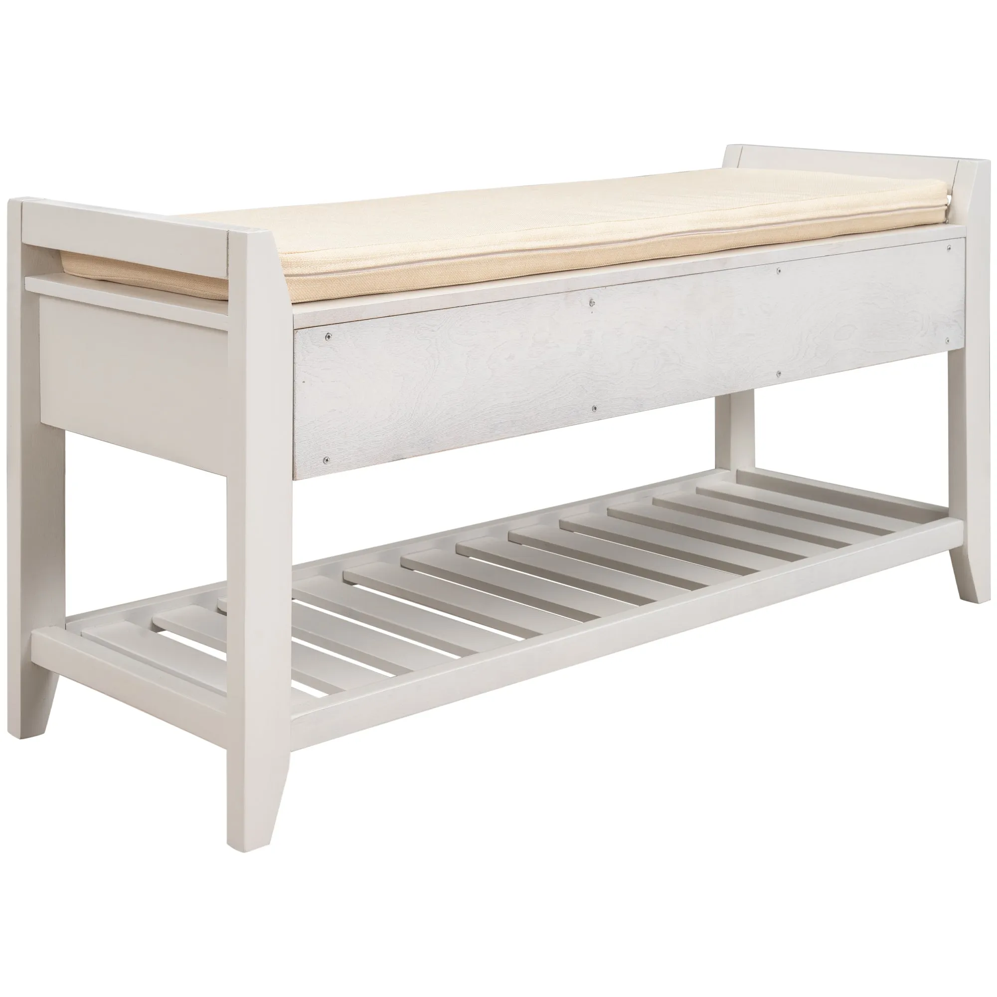 Modular Entryway Storage Bench - White