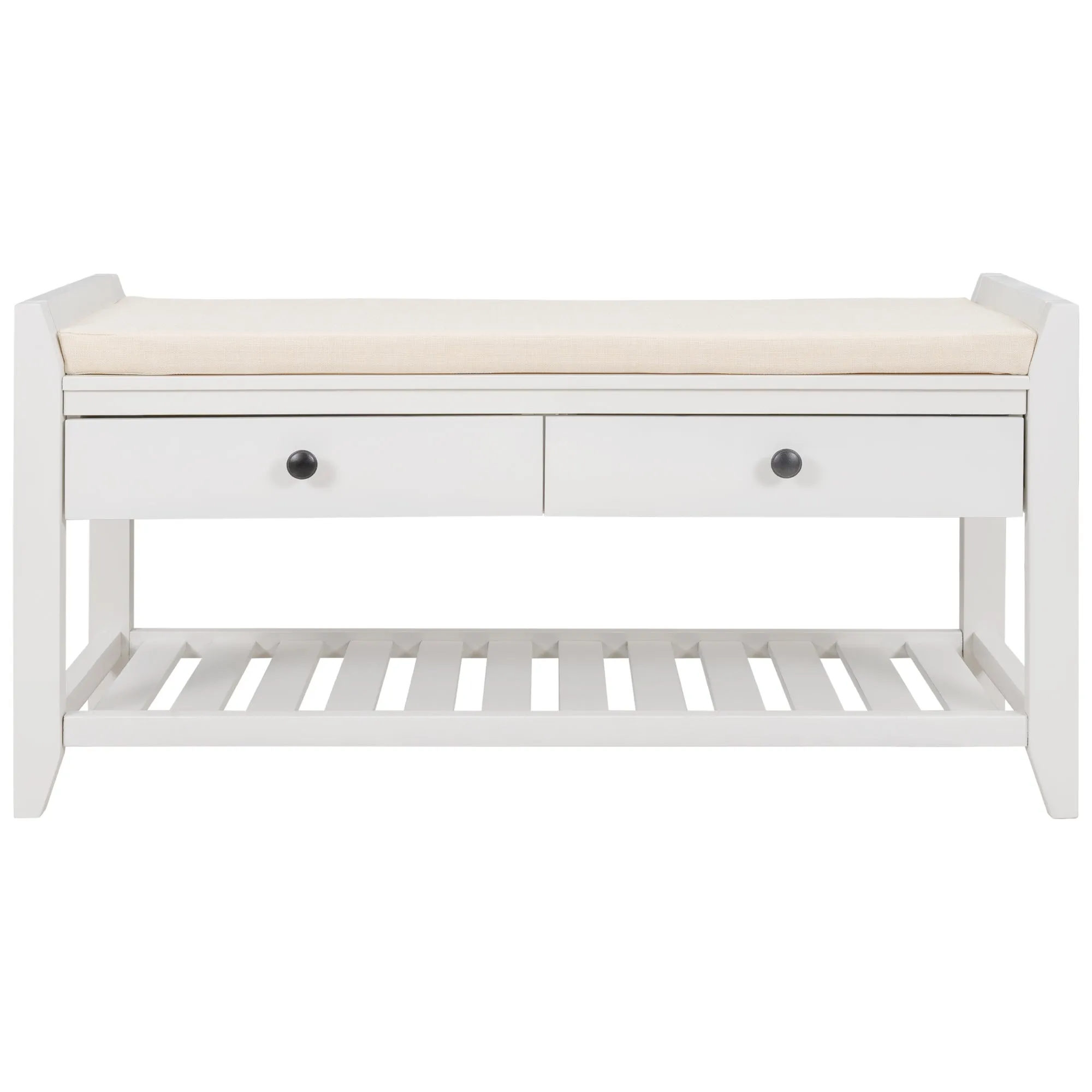 Modular Entryway Storage Bench - White