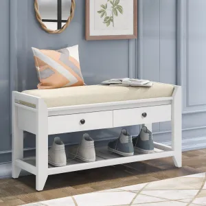 Modular Entryway Storage Bench - White