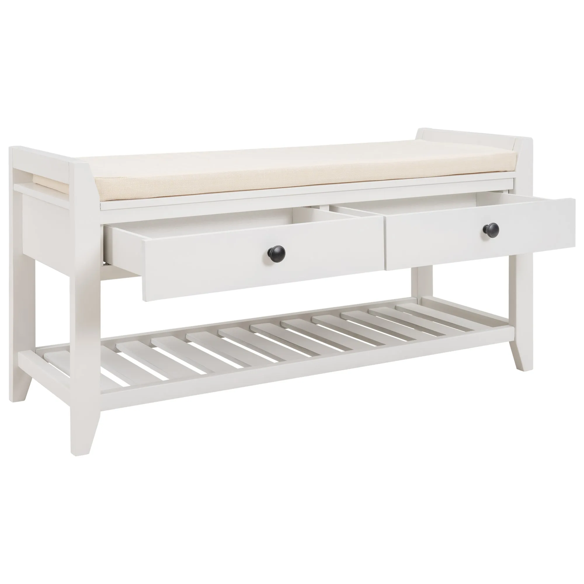 Modular Entryway Storage Bench - White