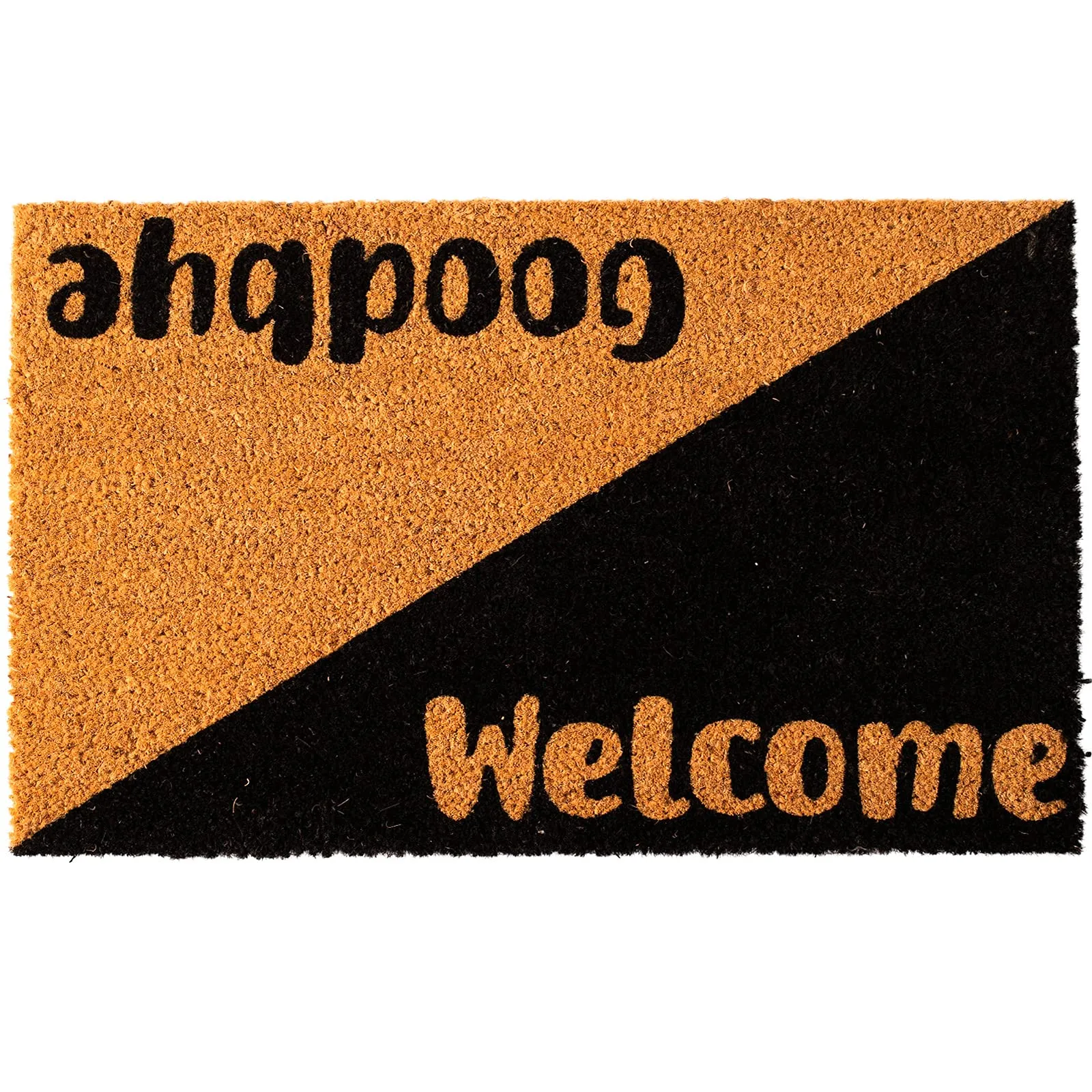 Natural Coir Door Mats Outdoor 16x24 Inches - Welcome Mat With Non Slip Heavy