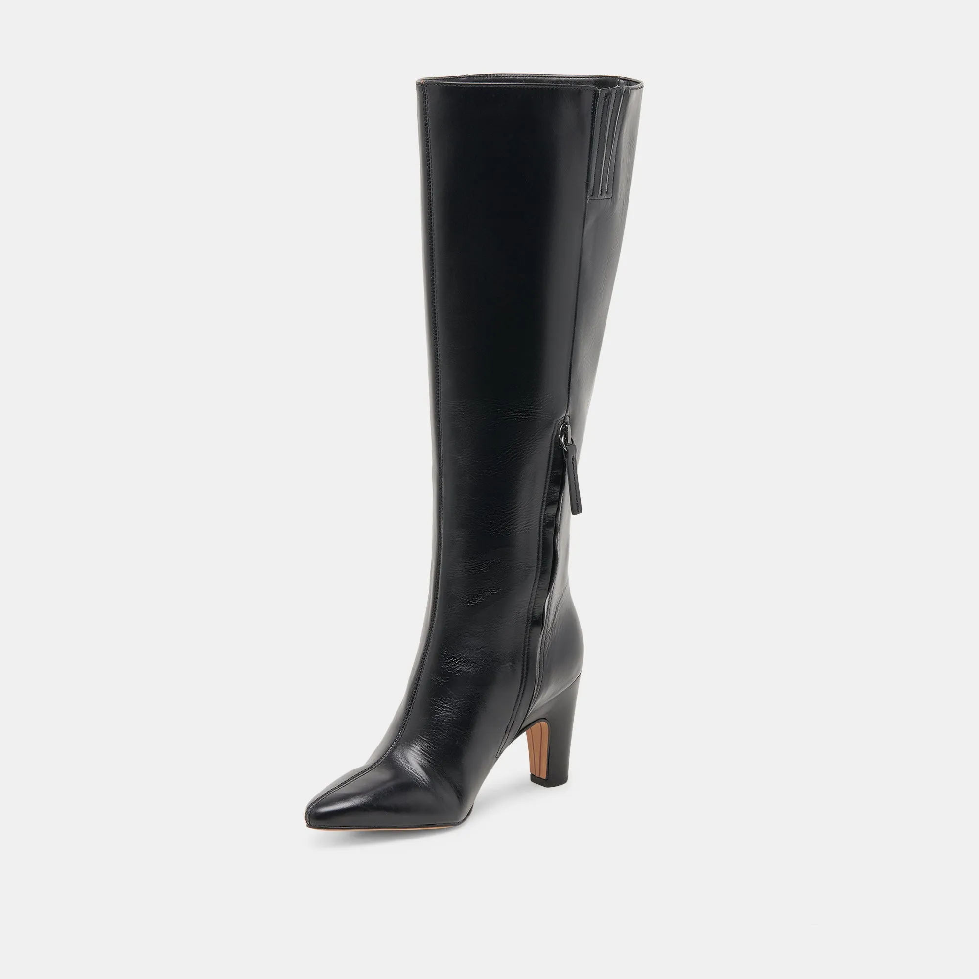 NELAS WIDE CALF BOOTS BLACK LEATHER