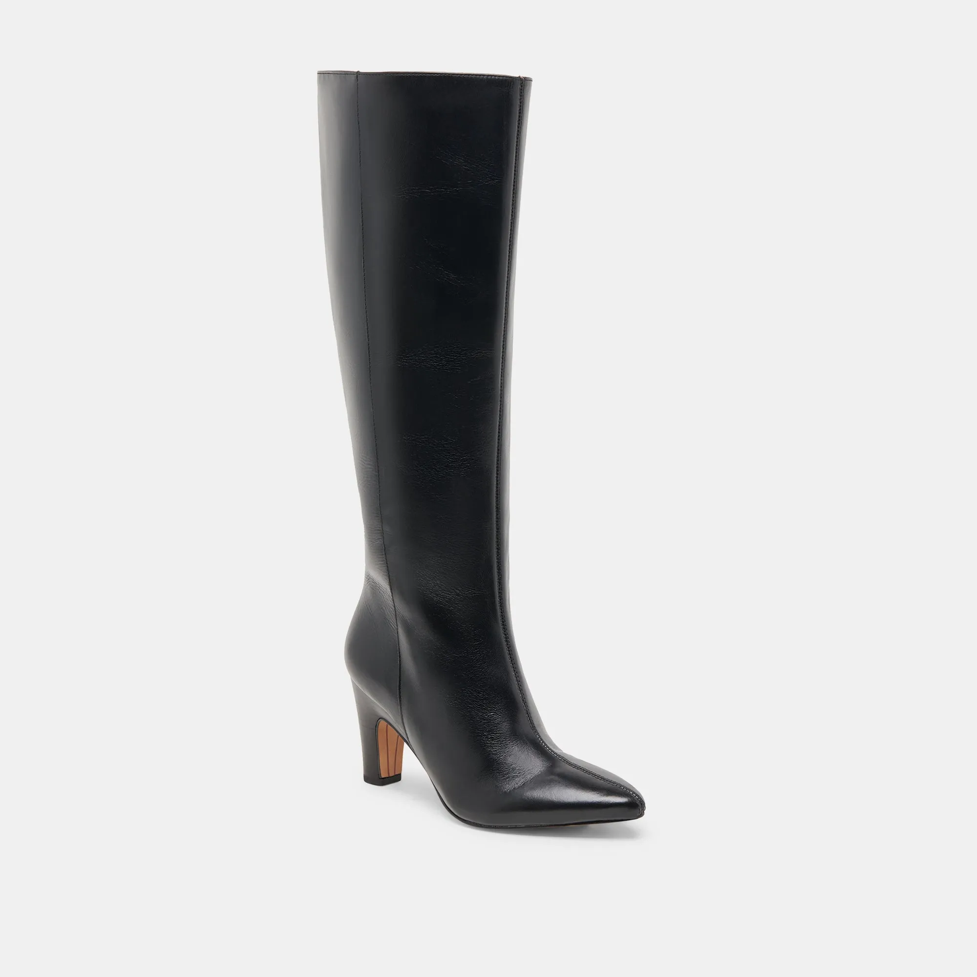 NELAS WIDE CALF BOOTS BLACK LEATHER