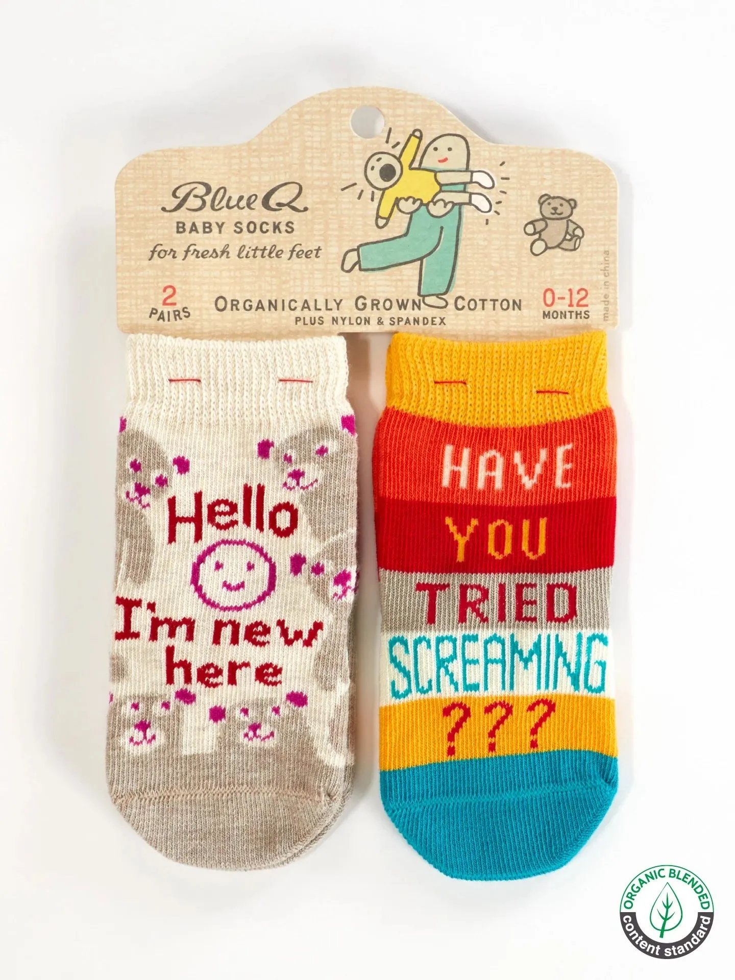 New Here/ Tried Screaming??? 2 Pack Kids/Baby Socks (Age 0-12 months)