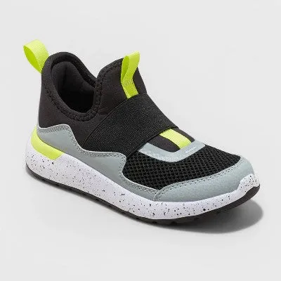 New - Kids' Fern Slip-On Performance Sneakers - All in Motion Gray/Lime Green 3