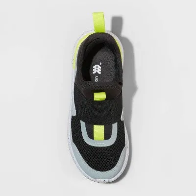 New - Kids' Fern Slip-On Performance Sneakers - All in Motion Gray/Lime Green 3