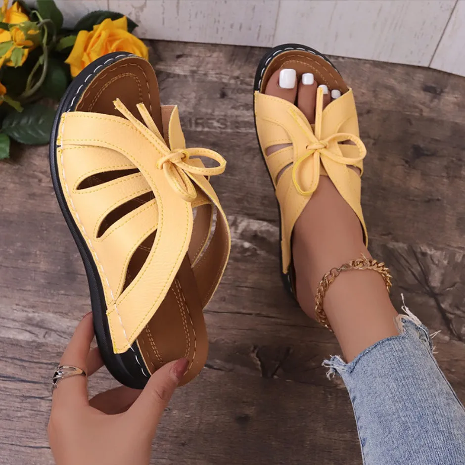 New Roman Shoes For Women Lace-up Platform Wedges Sandals Summer Fashion Slides Casual Vacation Beach Slippers