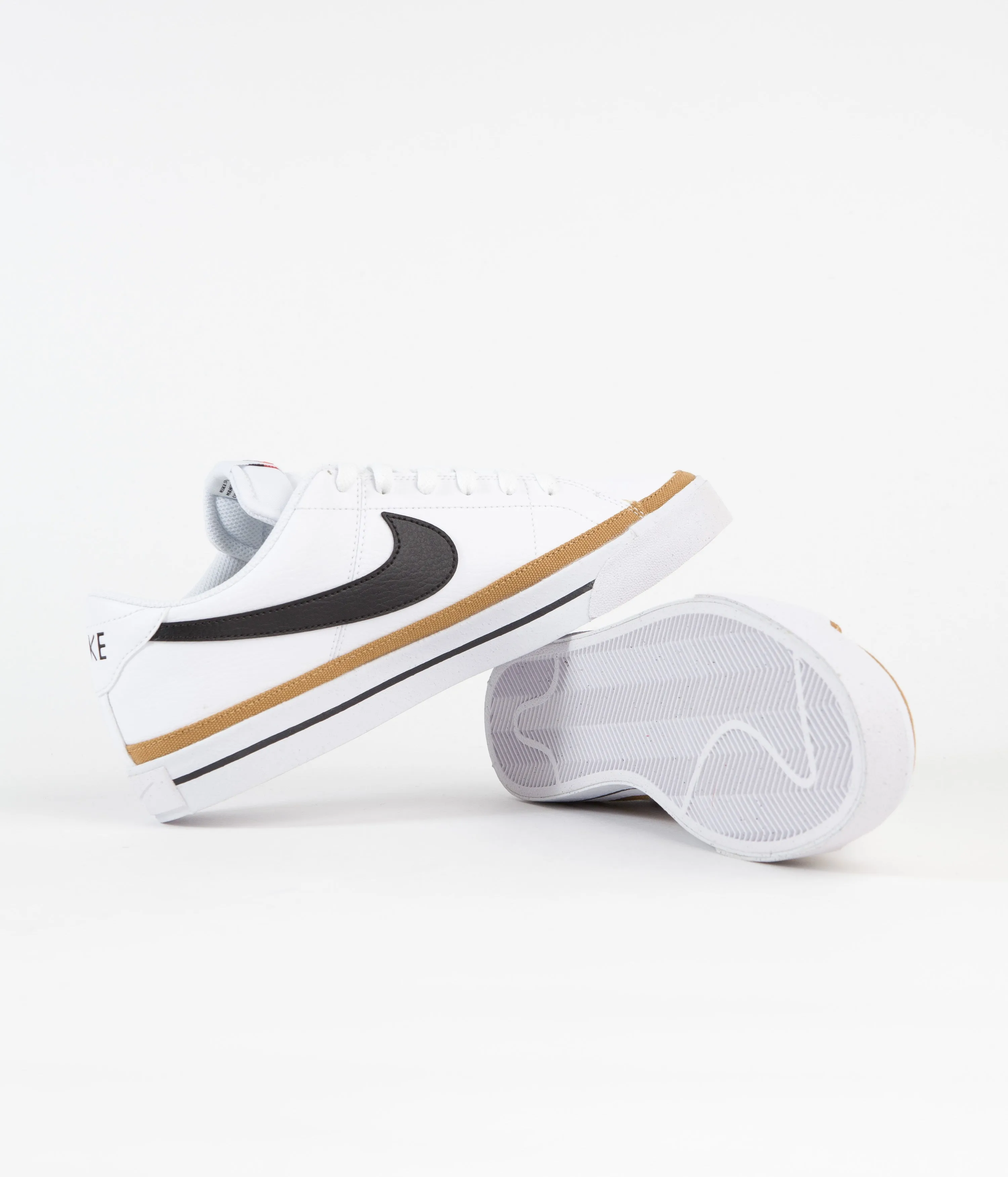 Nike Court Legacy Shoes - White / Black - Desert Ochre