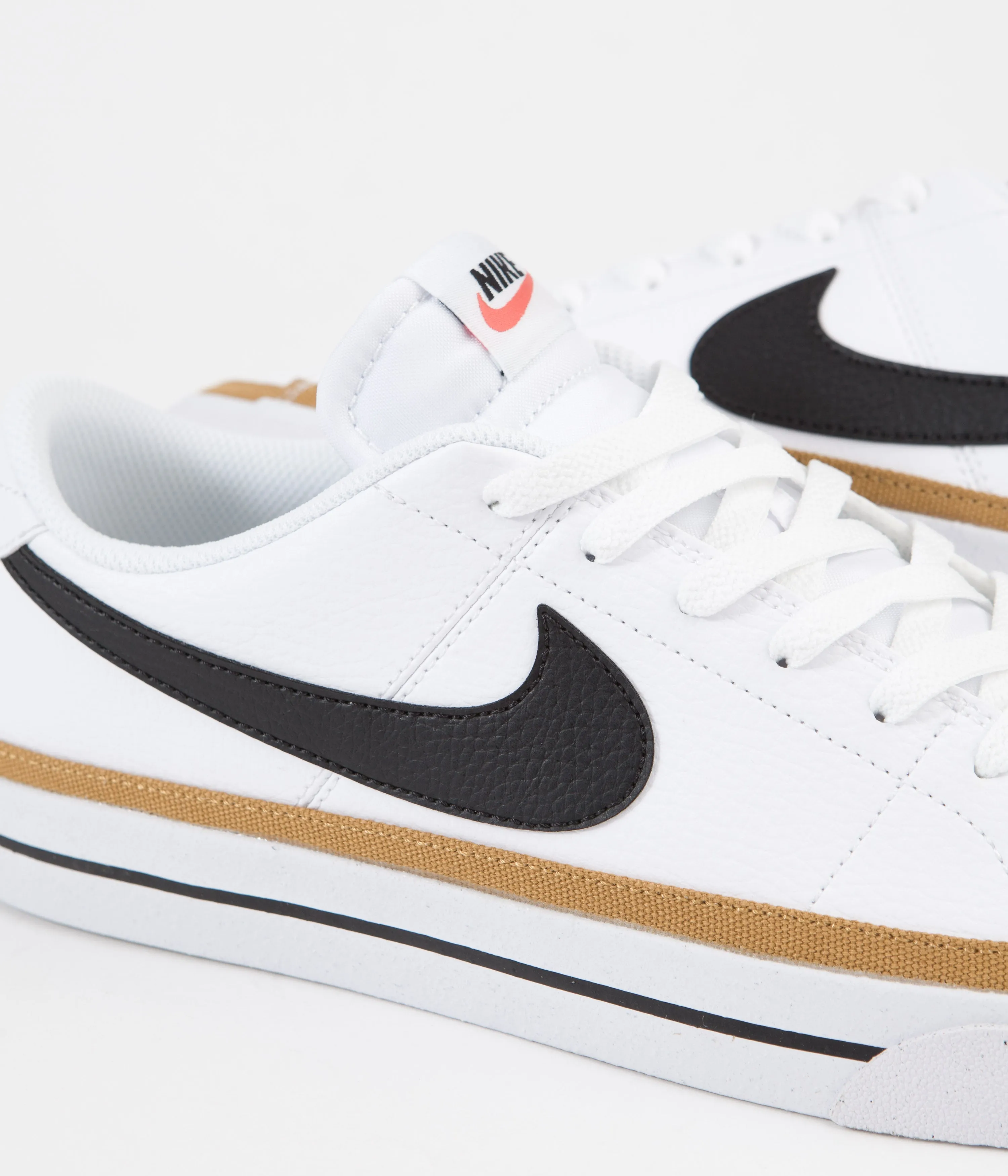 Nike Court Legacy Shoes - White / Black - Desert Ochre