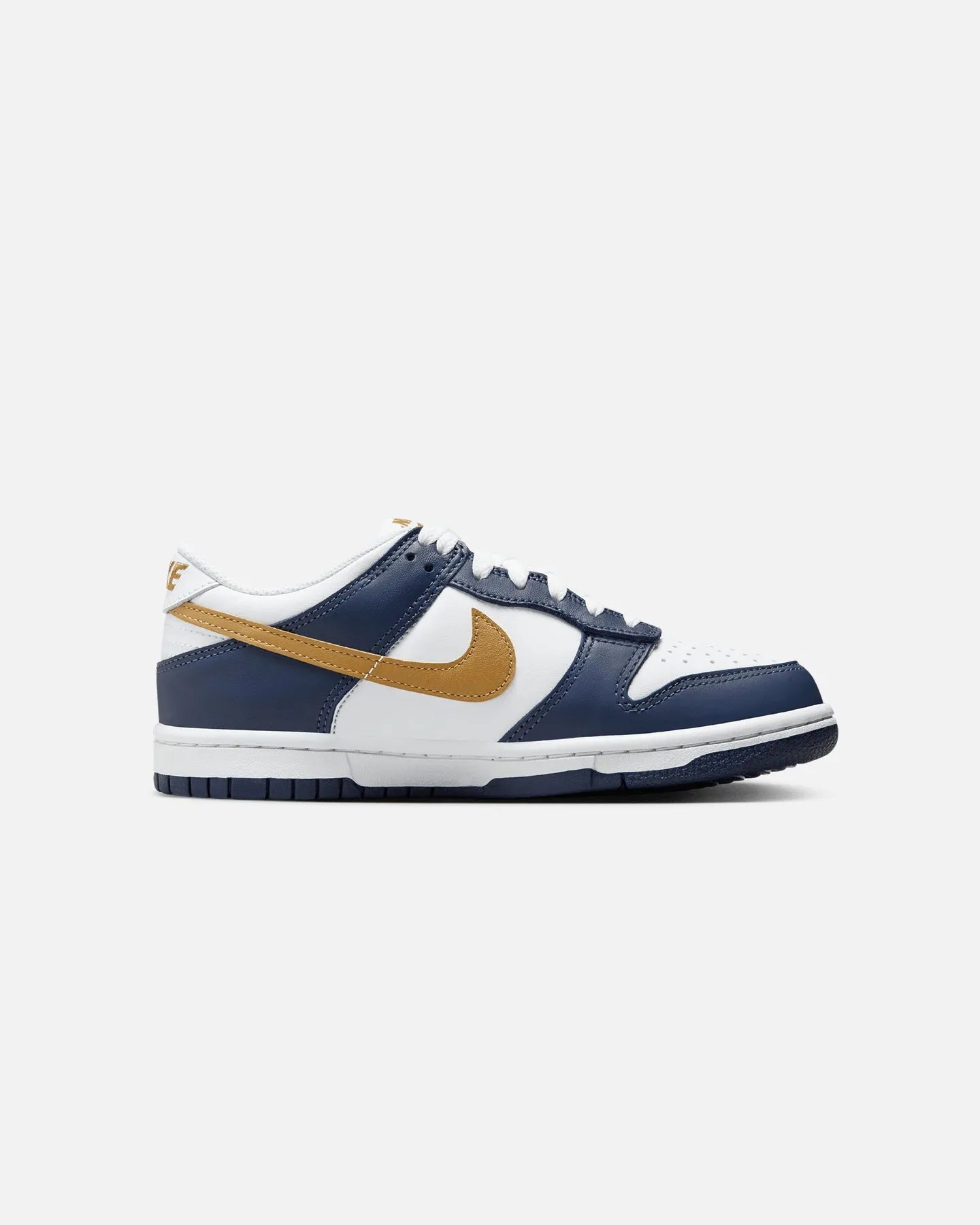 Nike Kids' Dunk Low (GS) White/Wheat-Midnight Navy