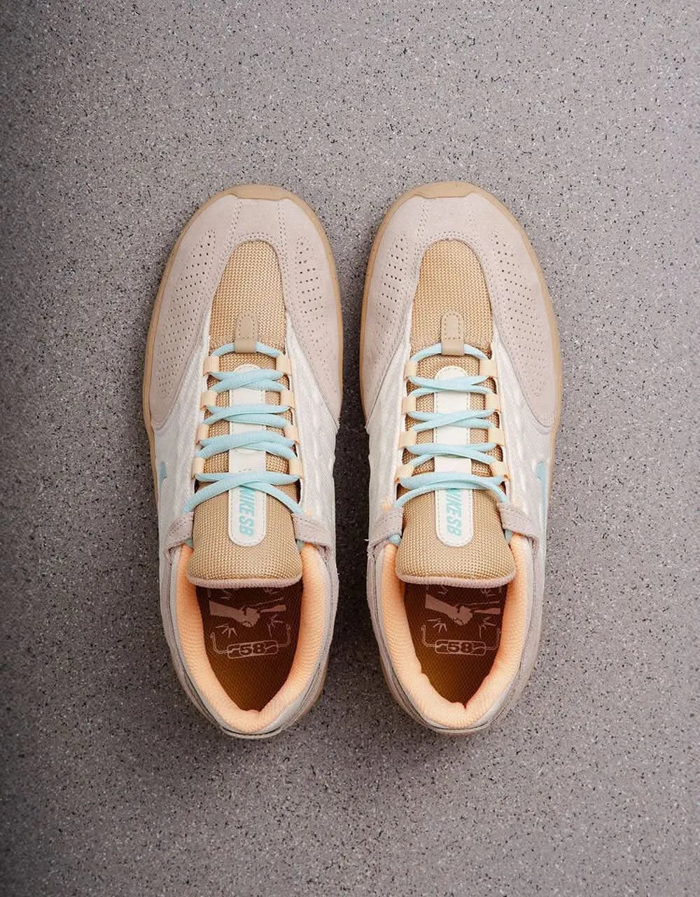 Nike SB Vertebrae TE Skate Shoes - Coconut Milk/Jade Ice-Sesame-Flt Gold-Melon Tint