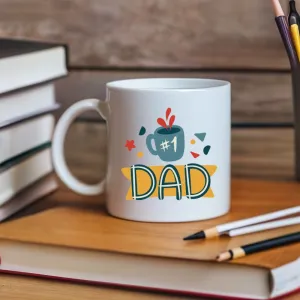 Number 1 Dad White Coffee Mug