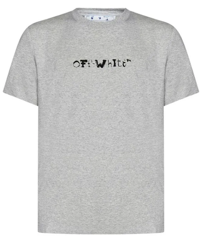 Off-White Faces Oversized Skate S/S Melange Grey T-Shirt