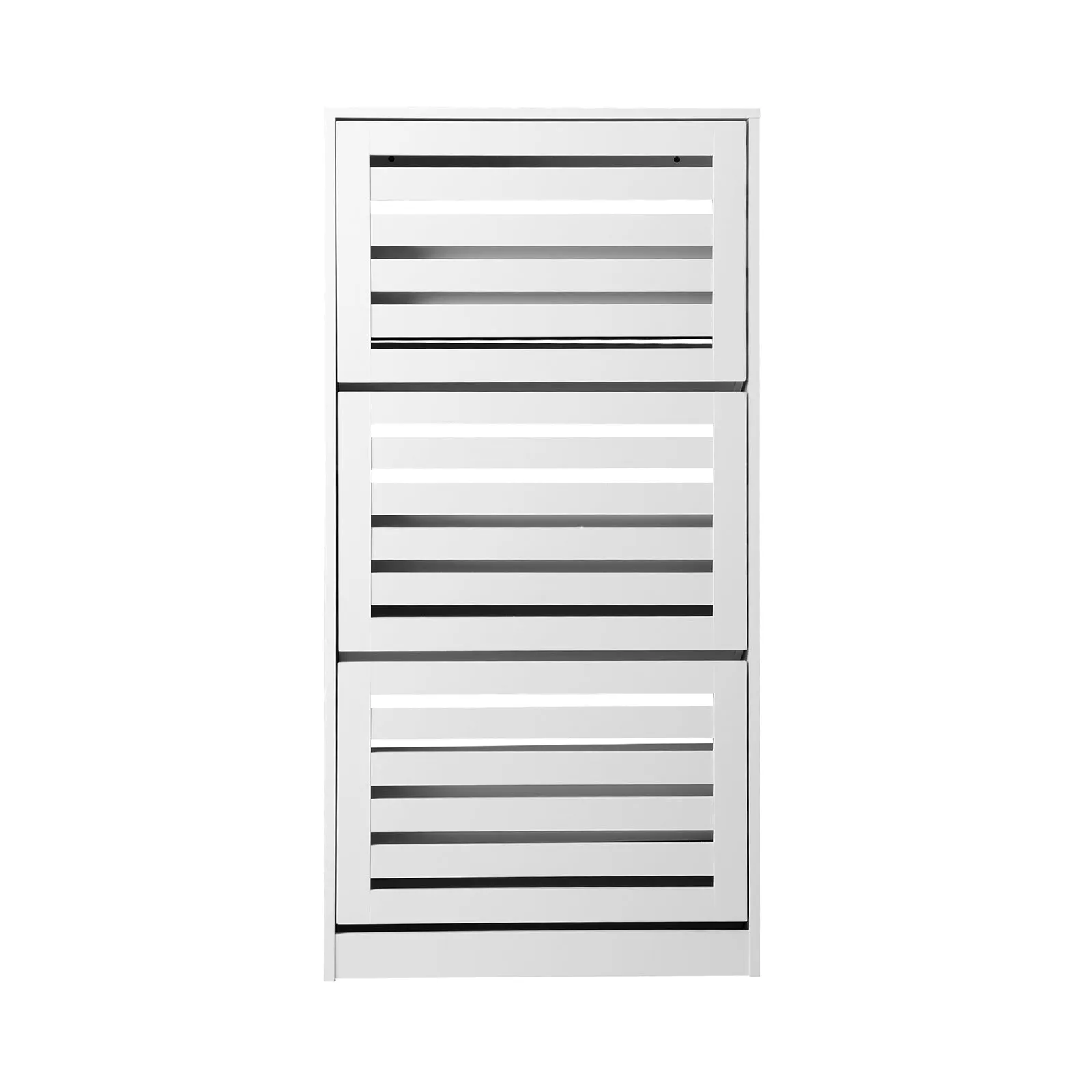 Oikiture Shoes Rack Shoe Storage Cabinet Organiser Shelf 3 Doors 45 Pairs White