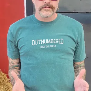 Outnumbered Dad Of Girls T-Shirt - Embroidered