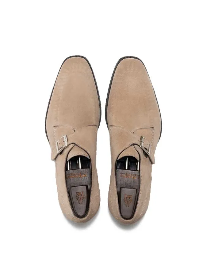 Parma Suede Monk Strap | Sand Antilope