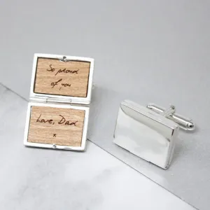 Personalised Sterling Silver Handwritten Cufflinks