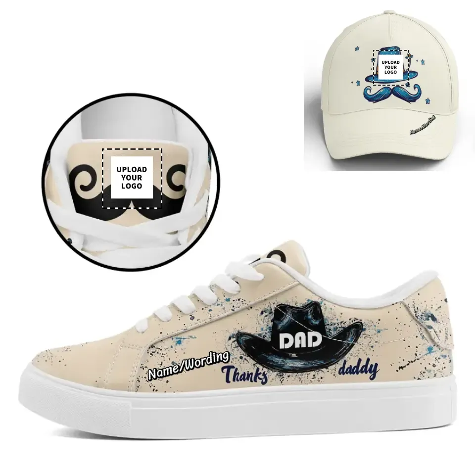 Personalized Combo Offer for Father's Day, Custom Comfortable Casual Shoes and Stylish Hat, Dad's Gift