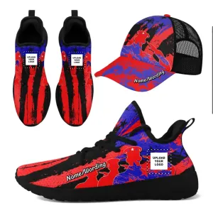 Personalized Combo Offer for Veteran Design, Custom Patriotic Mesh Shoes and Hat, Gift For Dad, Hushand