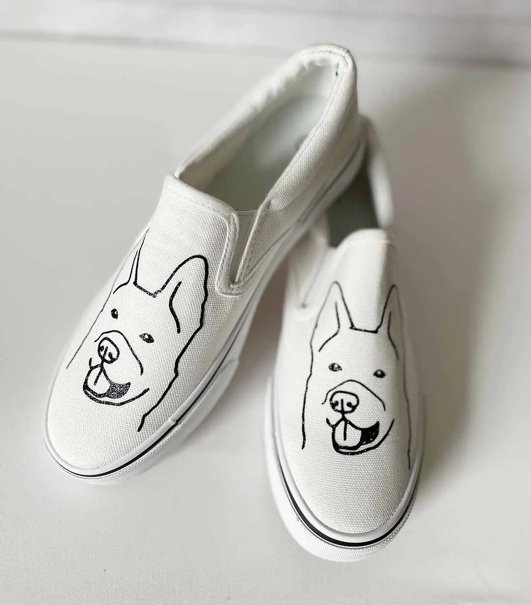 Personalized Dog, Dog Lovers, Dog Dad, Dog Mama slip on shoes