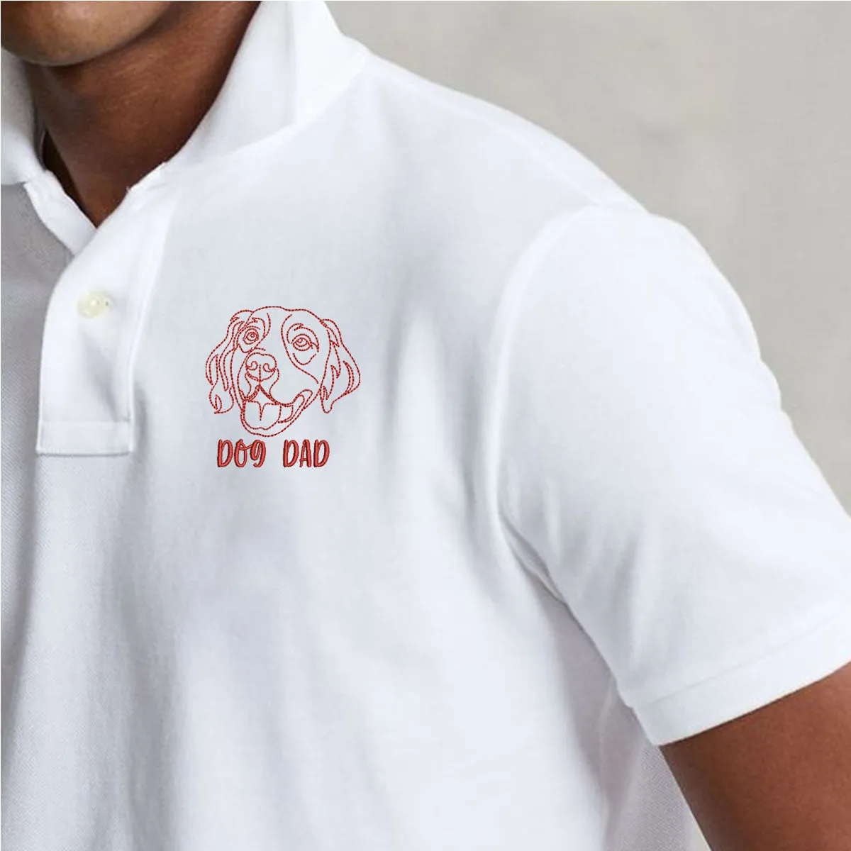 Personalized Golden Retriever Dog Dad Embroidered Polo Shirt, Custom Polo Shirt with Dog Name, Best Gifts for Golden Retriever Lovers