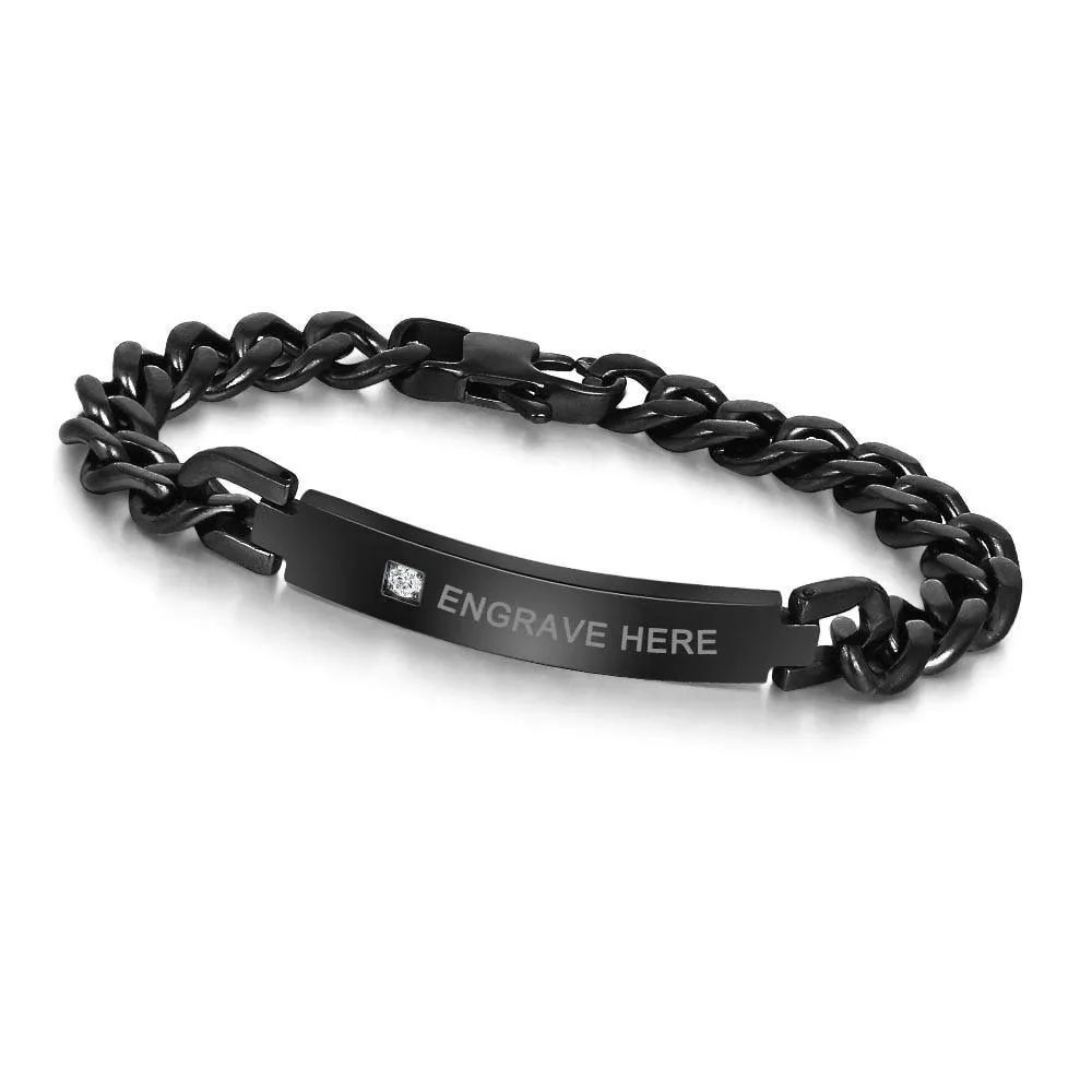 Personalized Titanium Steel Fashion Bracelets for Men with Name Engrave Option, Gift Bangles for Dad