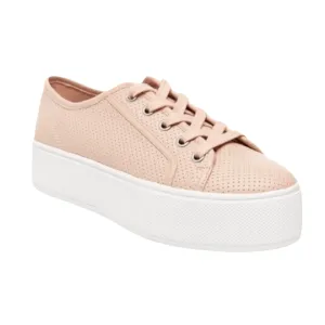 Pink Platform Leather Sneakers