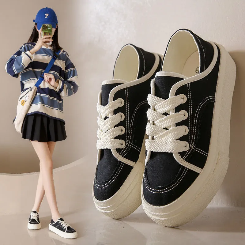 Pretty Beautiful Women's Korean Running Board Canvas Shoes