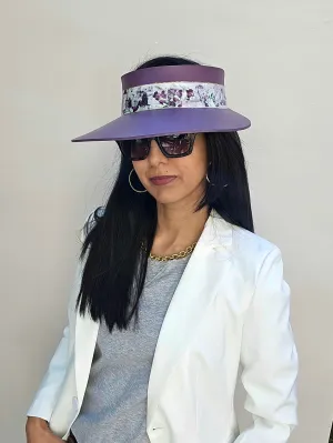 Purple LadyEVA Visor Hat with Bold Purple Floral Band