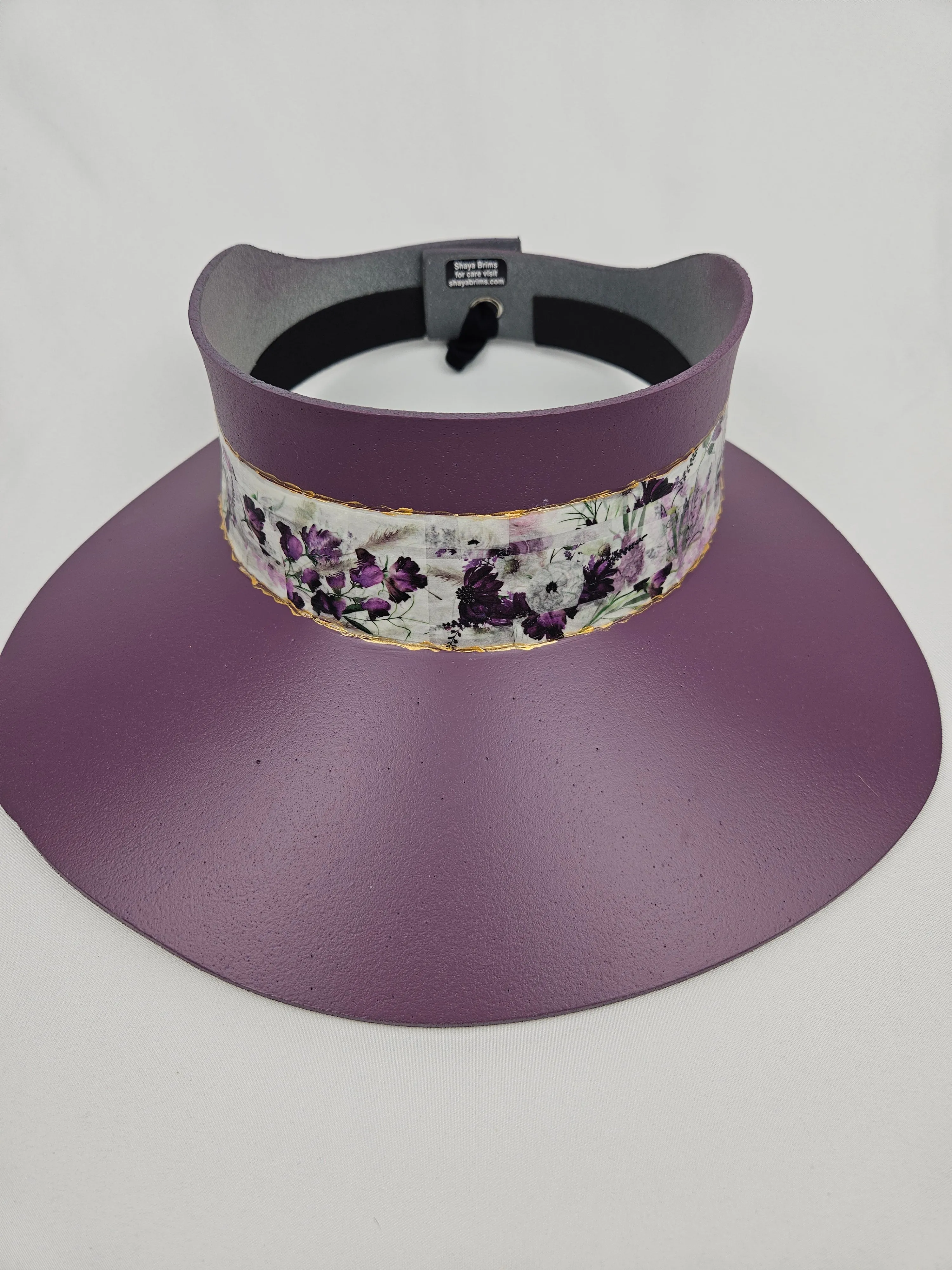 Purple LadyEVA Visor Hat with Bold Purple Floral Band