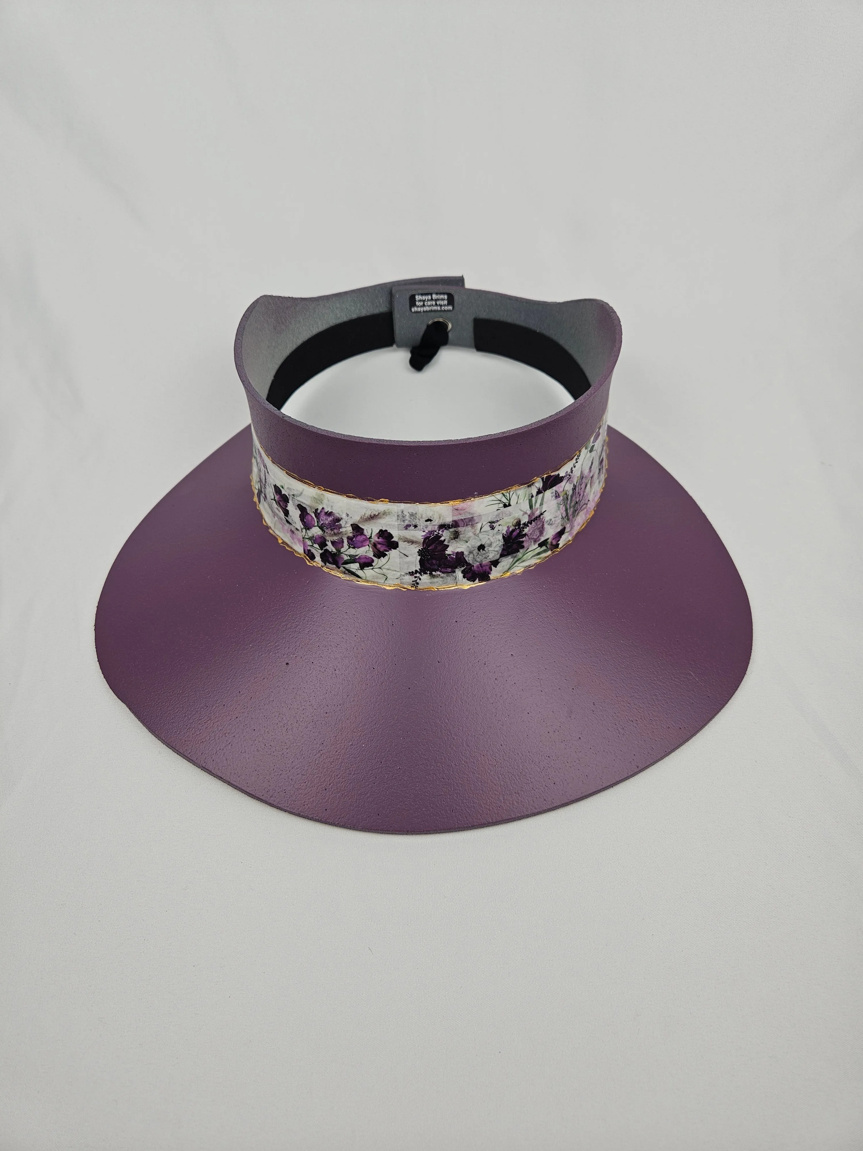 Purple LadyEVA Visor Hat with Bold Purple Floral Band