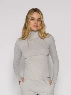 Quarter Zip Long Sleeve Top in Various Colors