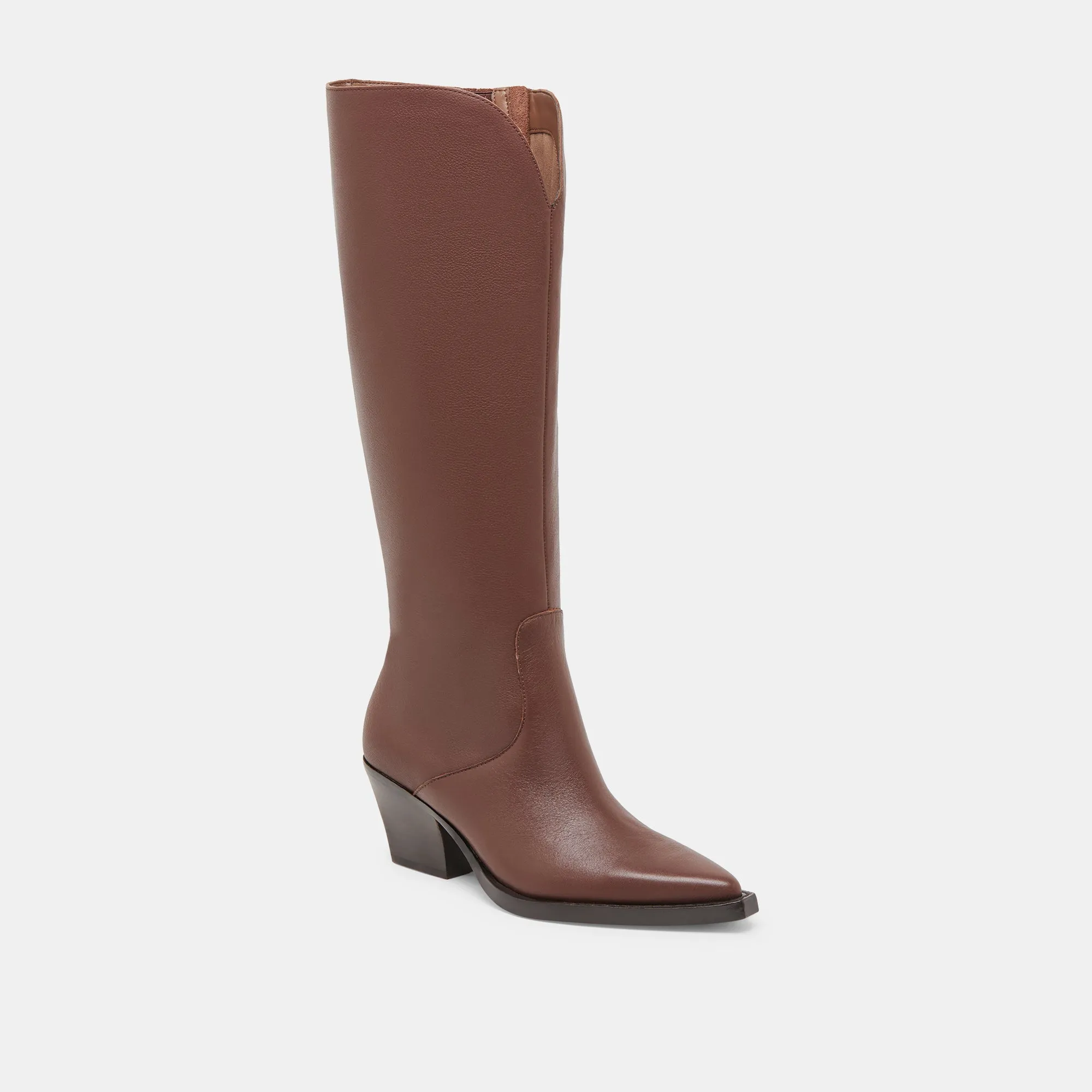 RAJ EXTRA WIDE CALF BOOTS CHOCOLATE LEATHER