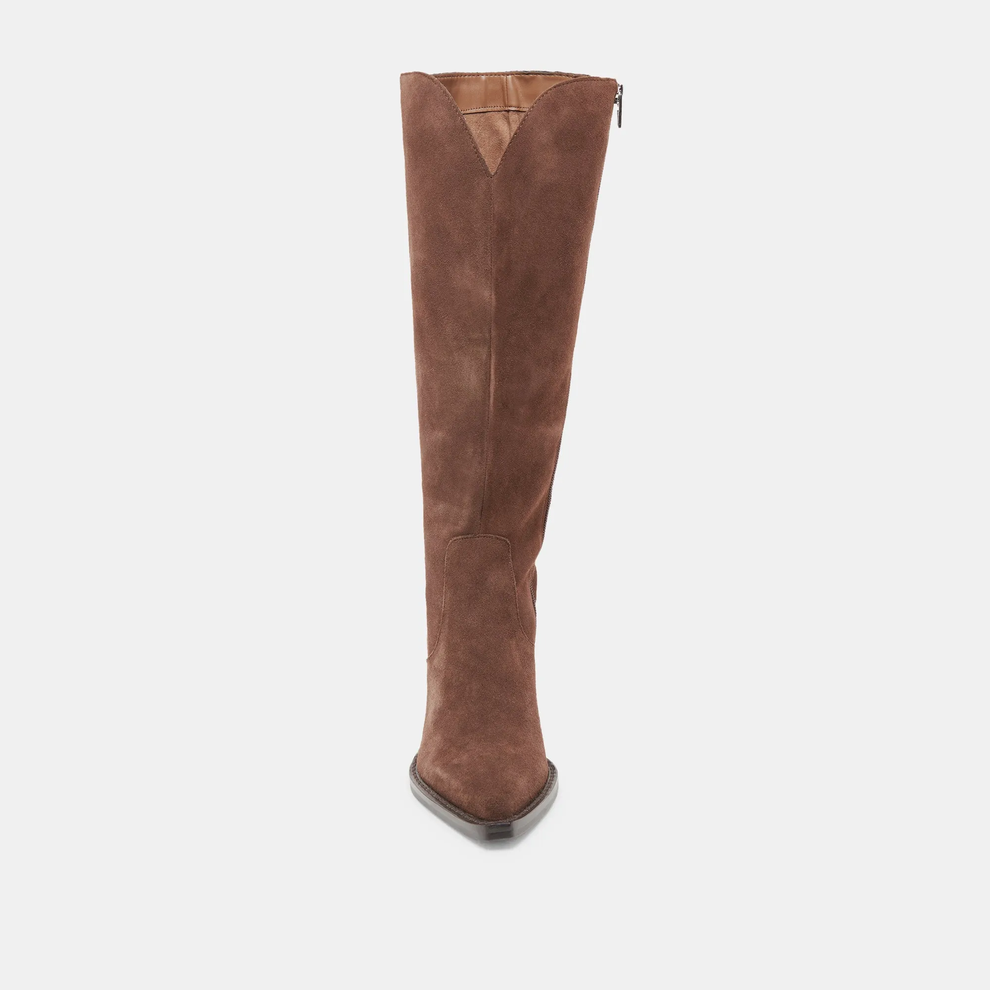 RAJ EXTRA WIDE CALF BOOTS DK BROWN SUEDE