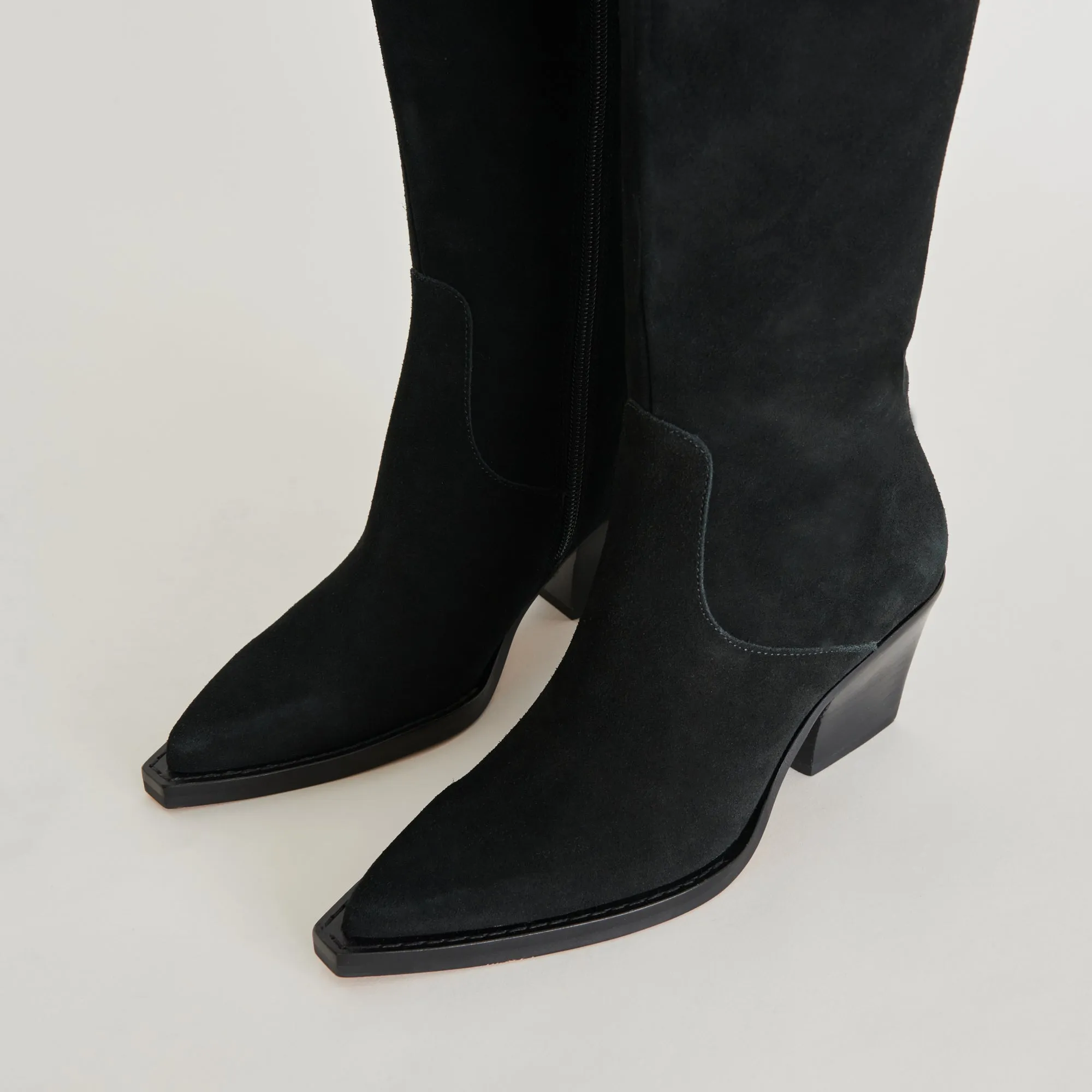 RAJ EXTRA WIDE CALF BOOTS ONYX SUEDE