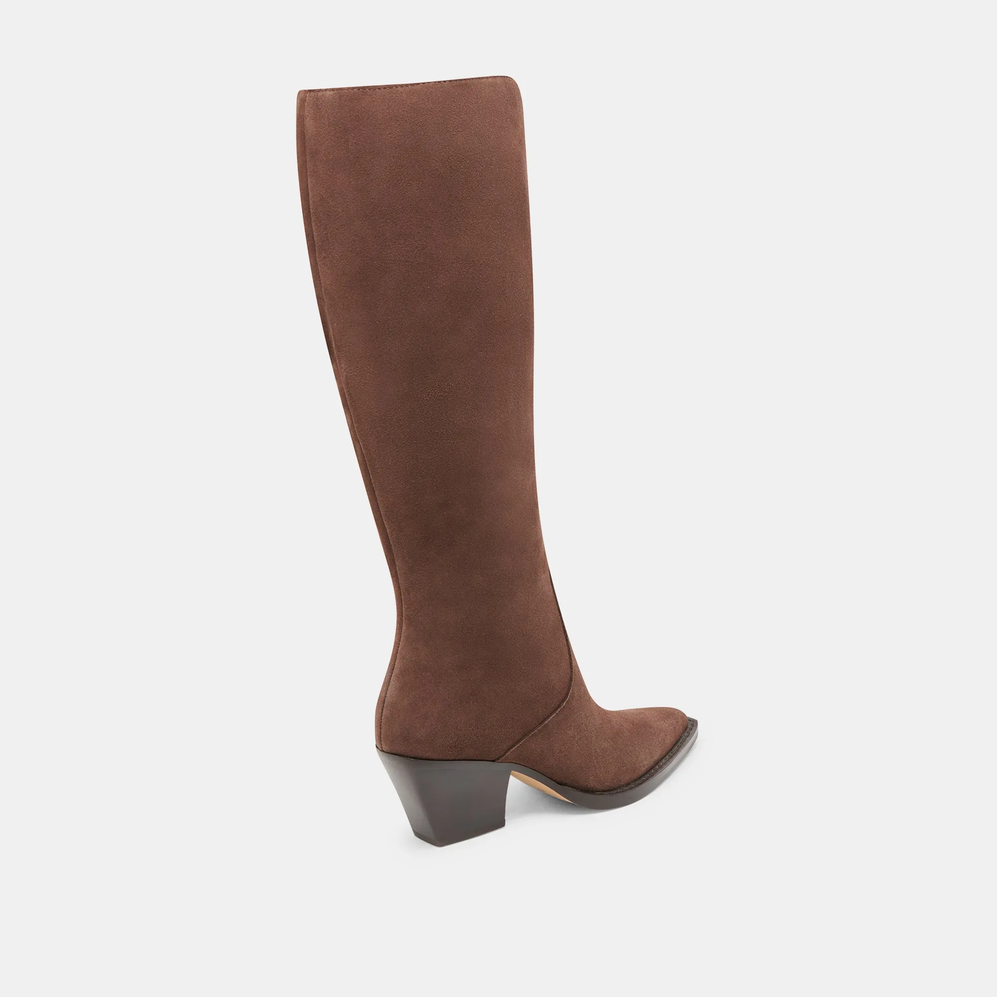 RAJ WIDE CALF BOOTS DK BROWN SUEDE