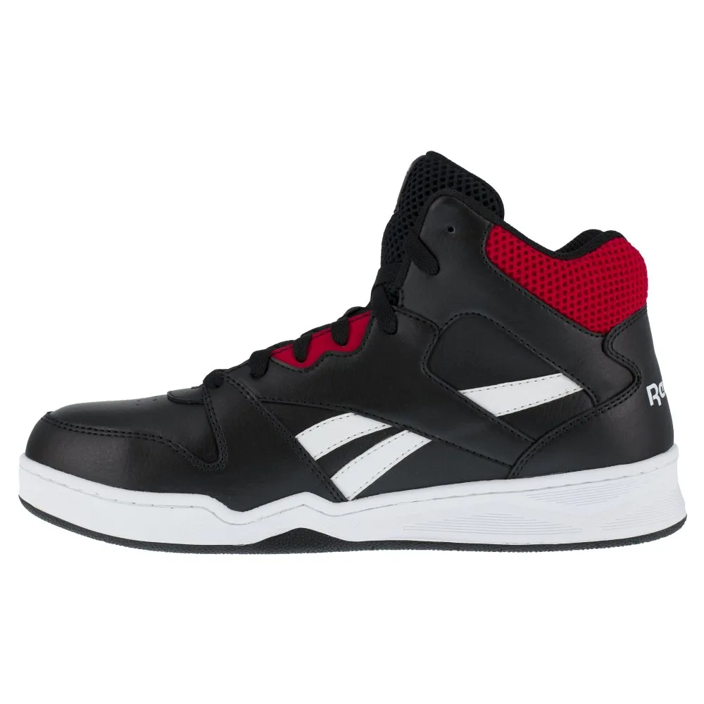 Reebok Men's High Top Bb4500 Work Sneaker Composite Toe Rb4132 In Black And Red