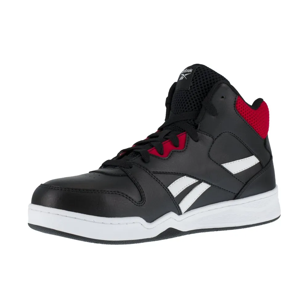 Reebok Men's High Top Bb4500 Work Sneaker Composite Toe Rb4132 In Black And Red