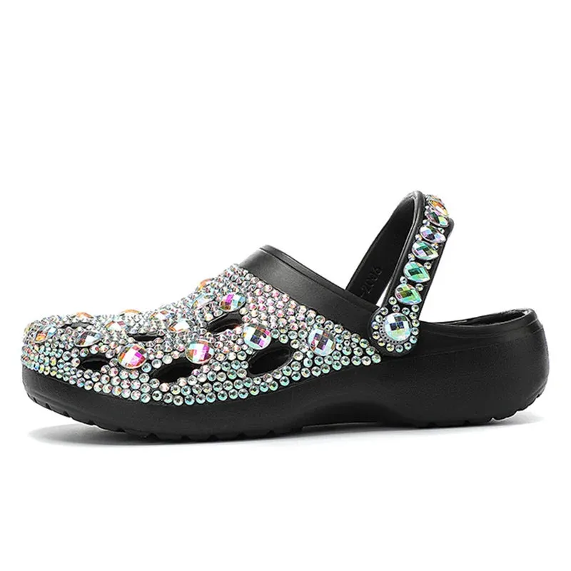 Rhinestone Beach Slides - Stylish Rhinestone Slippers for the Summer Season