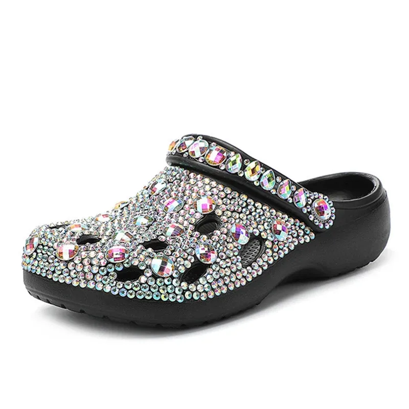 Rhinestone Beach Slides - Stylish Rhinestone Slippers for the Summer Season