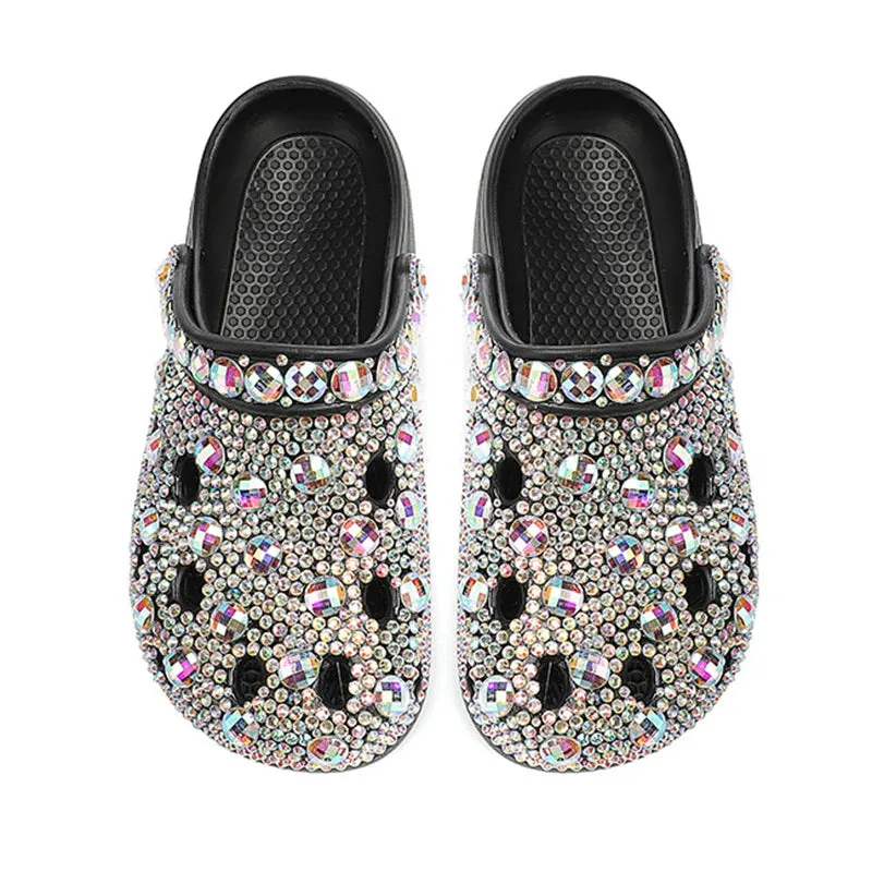 Rhinestone Beach Slides - Stylish Rhinestone Slippers for the Summer Season