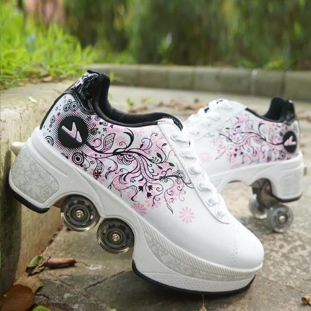 Roller Skate Double Wheels Sneakers