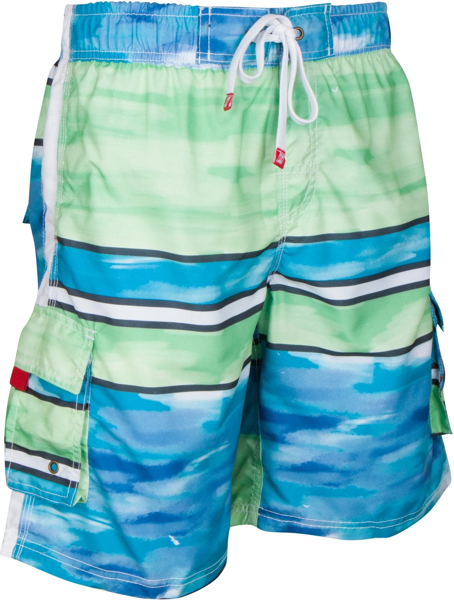 Sakkas Dominic Striped Watercolor Washed Skate Surf Board Short / Swim Trunk