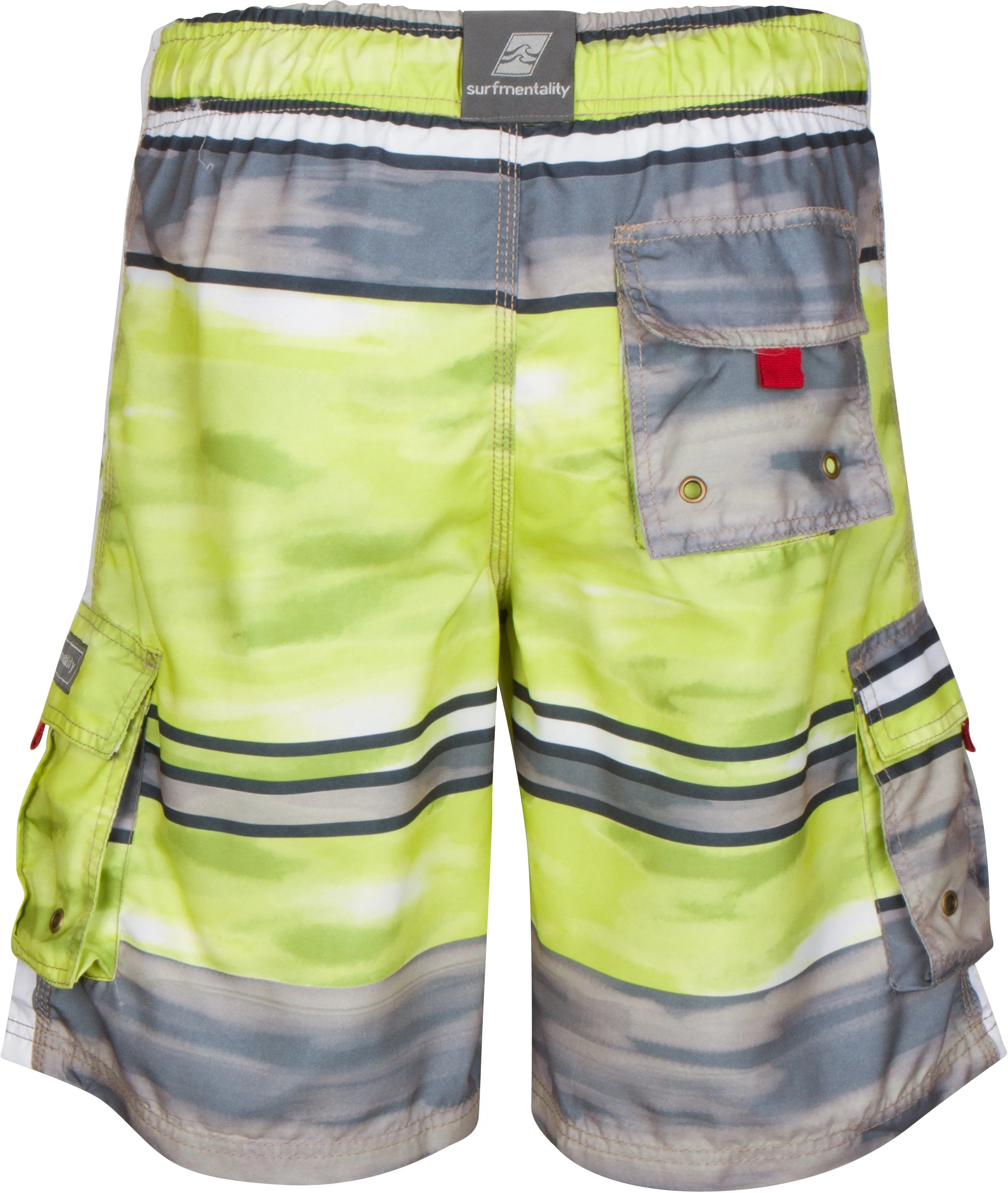 Sakkas Dominic Striped Watercolor Washed Skate Surf Board Short / Swim Trunk