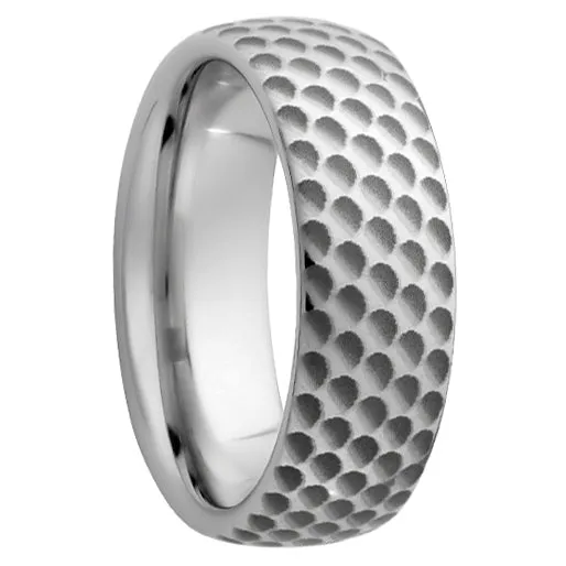 Serinium Domed Band with Golf Ball Laser Engraving