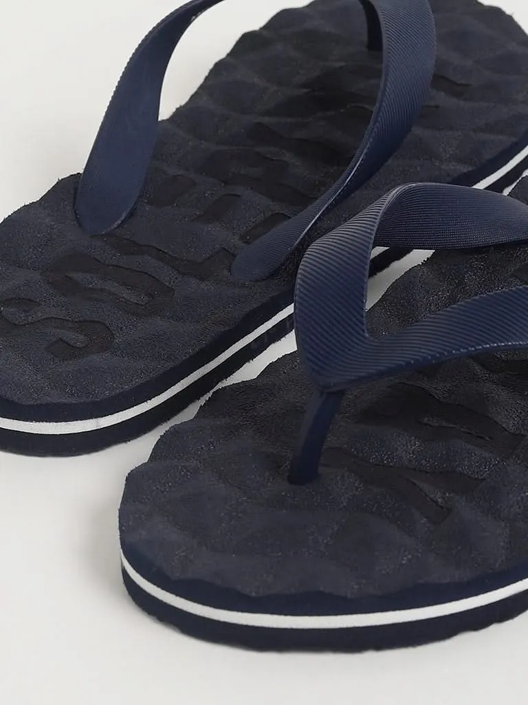 SOLEPLAY Navy Patterned Flip-Flops