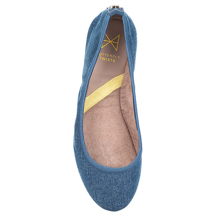 SOPHIA Ballet Flat Shoes - Blue Denim